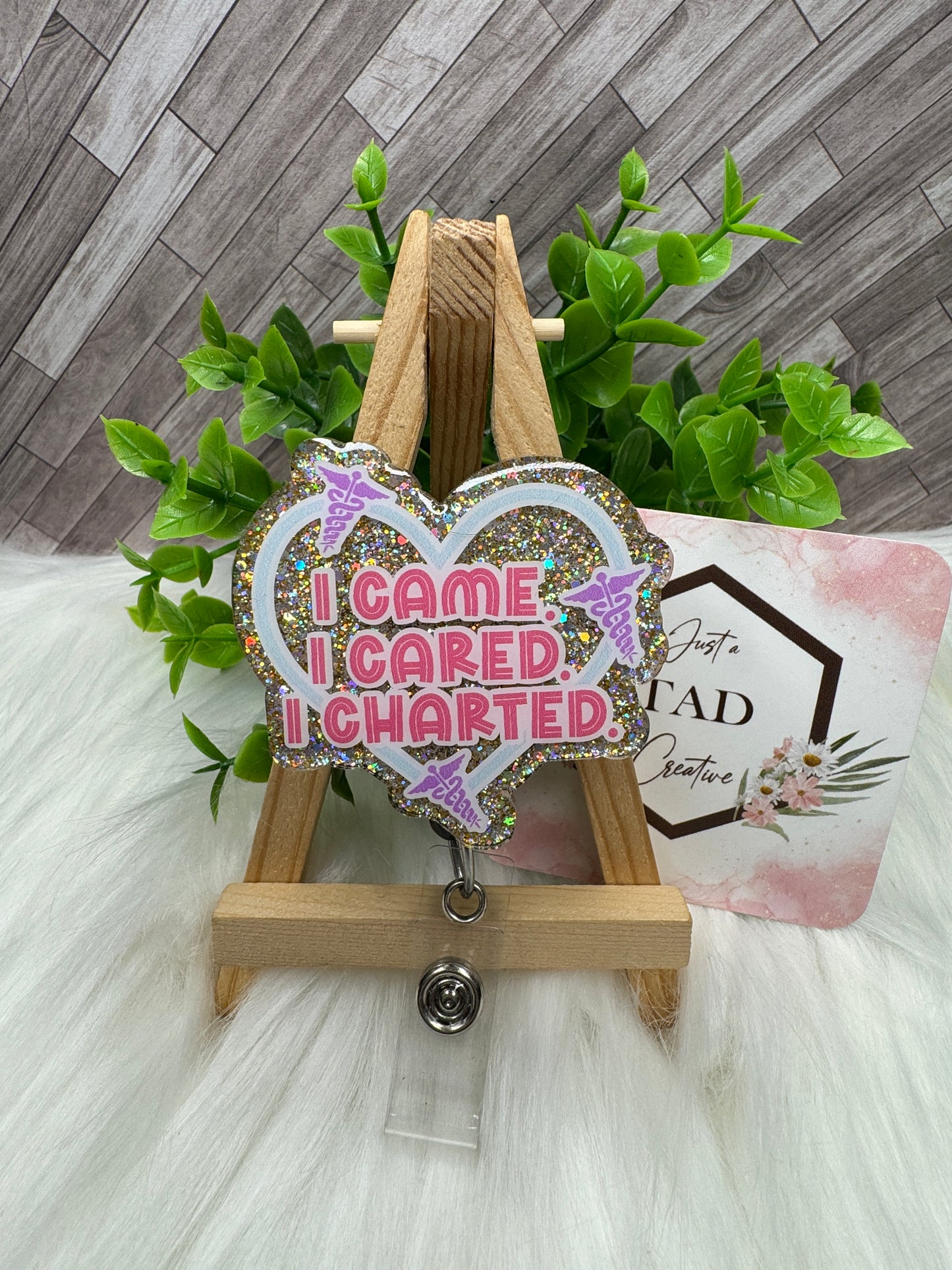 I Came, I Cared, I Charted Interchangeable Badge/Lanyard Topper