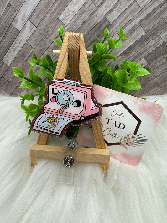 Let the Good Times Roll Instant Camera Interchangeable Badge Topper