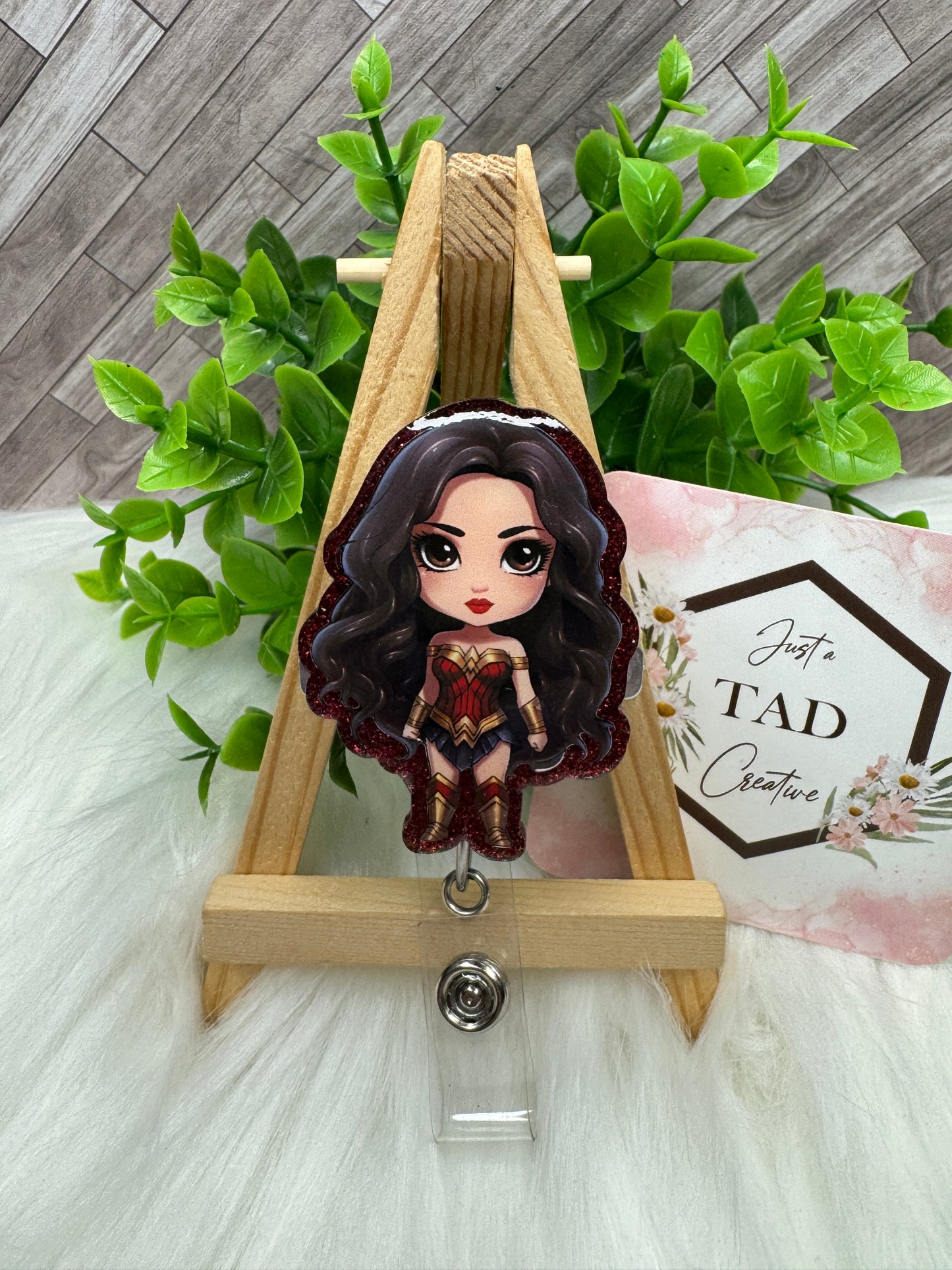 Wonder Girl Super Hero Character Interchangeable Badge Reel Topper