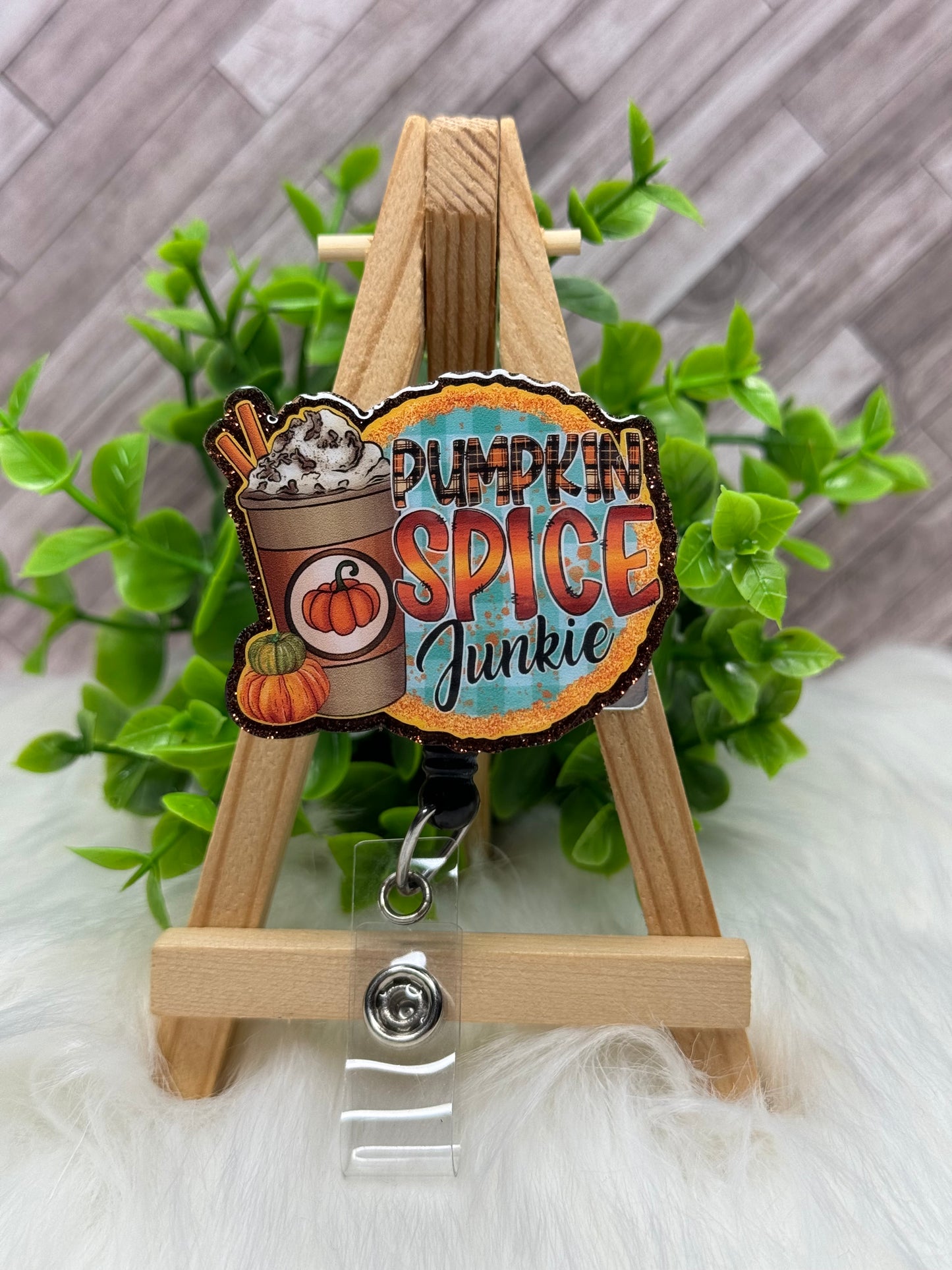 Pumpkin Spice Junkie Interchangeable Badge Topper