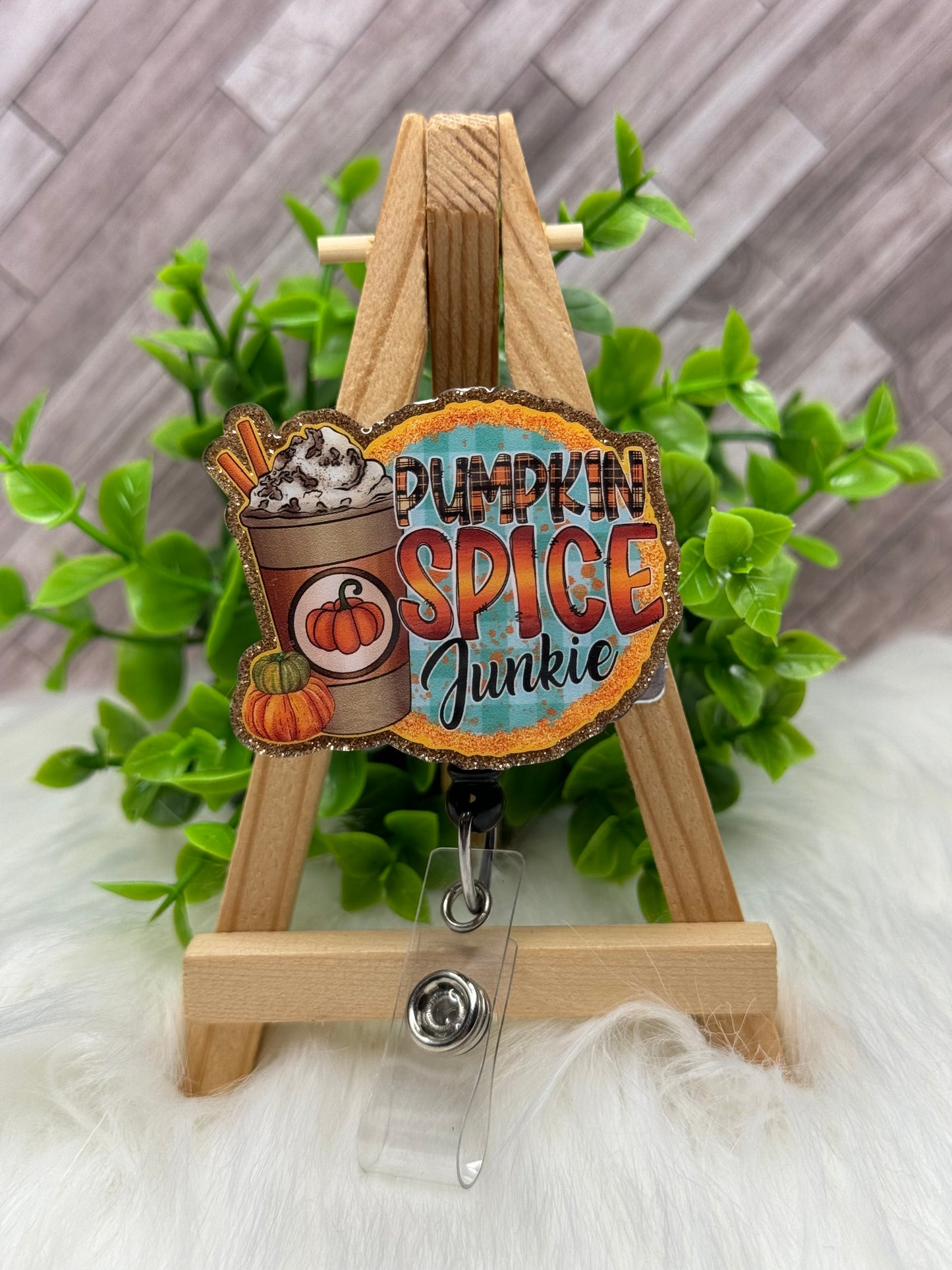 Pumpkin Spice Junkie Interchangeable Badge Topper