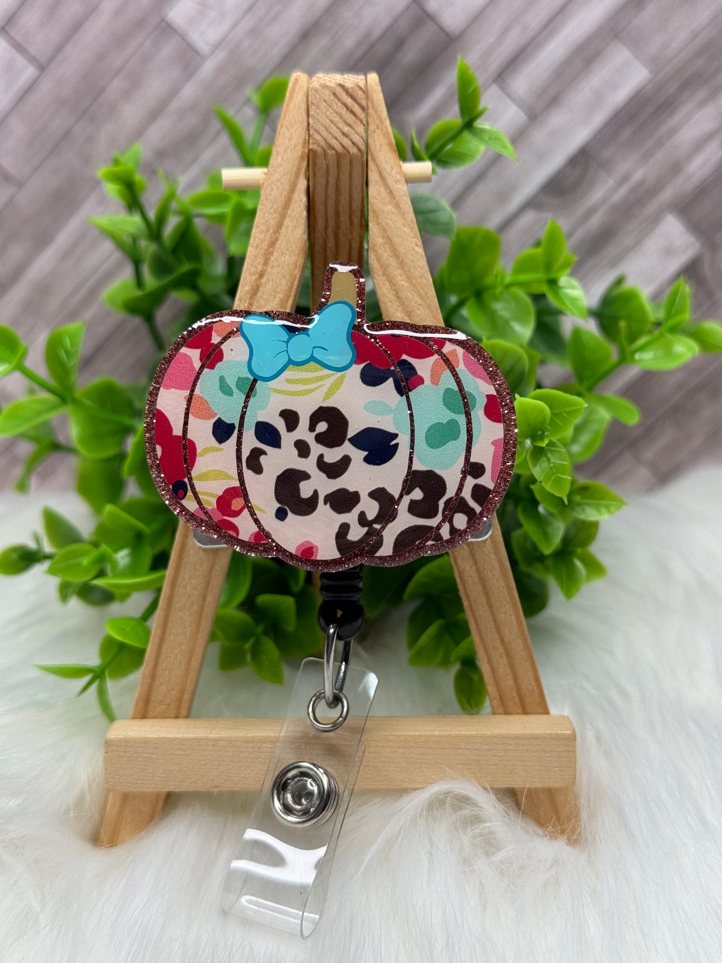 Patterned Print Pumpkin Interchangeable Badge Topper