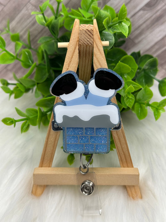 Santa in The Chimney Interchangeable Badge Topper