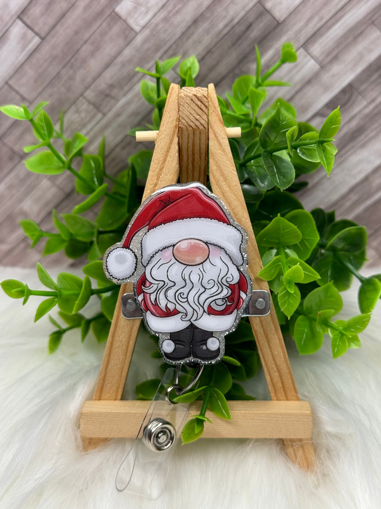 Santa Gnome Interchangeable Badge Topper