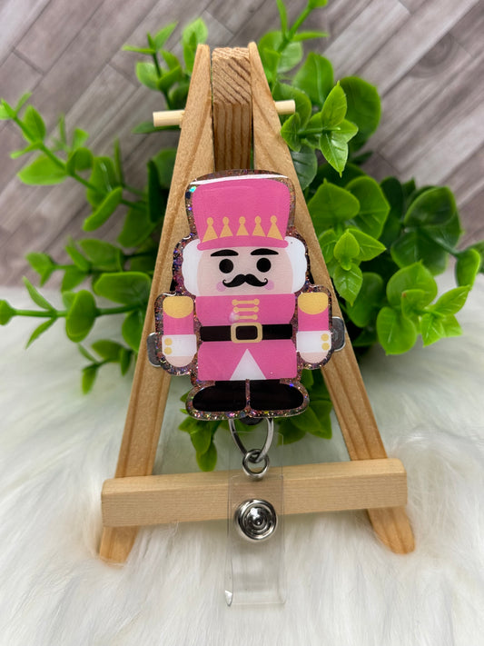 Cute Pink Nutcracker Interchangeable Badge Topper