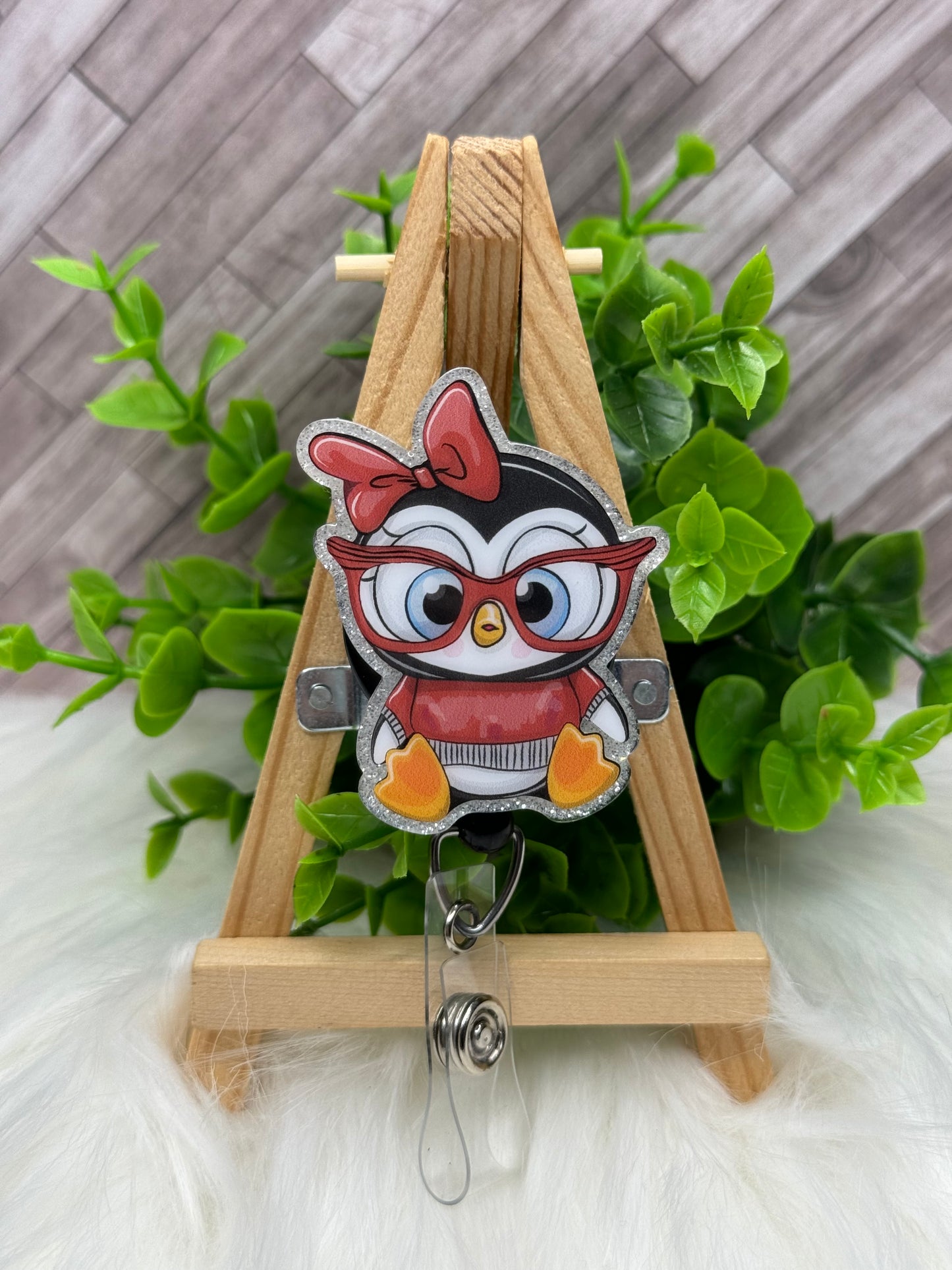Cute Penguin with Glasses Interchangeable Badge Topper