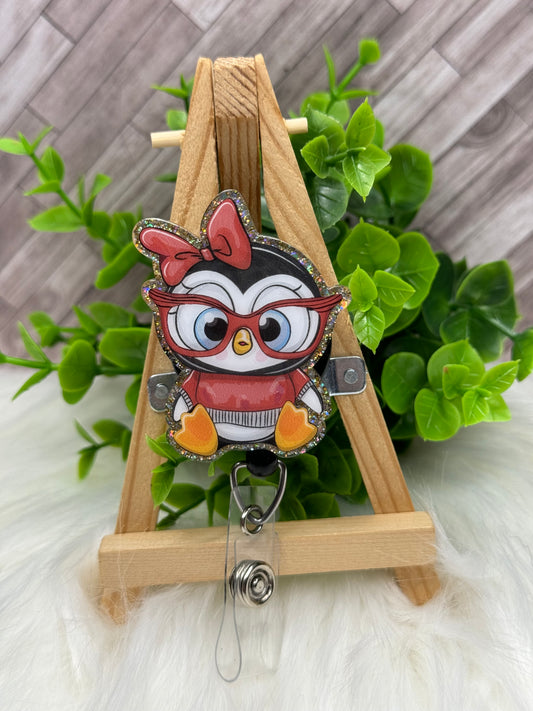 Cute Penguin with Glasses Interchangeable Badge Topper