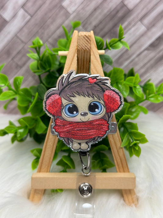 Cute Winter Hedgehog Interchangeable Badge Topper