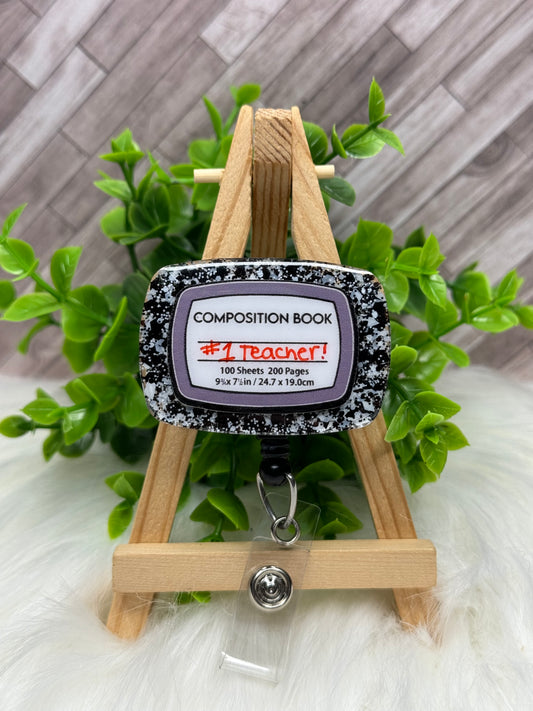 Composition Notebook Teacher Interchangeable Badge Topper