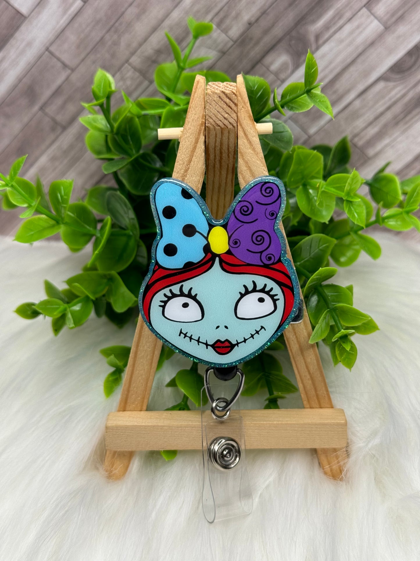 Blue Doll Face Interchangeable Badge Topper