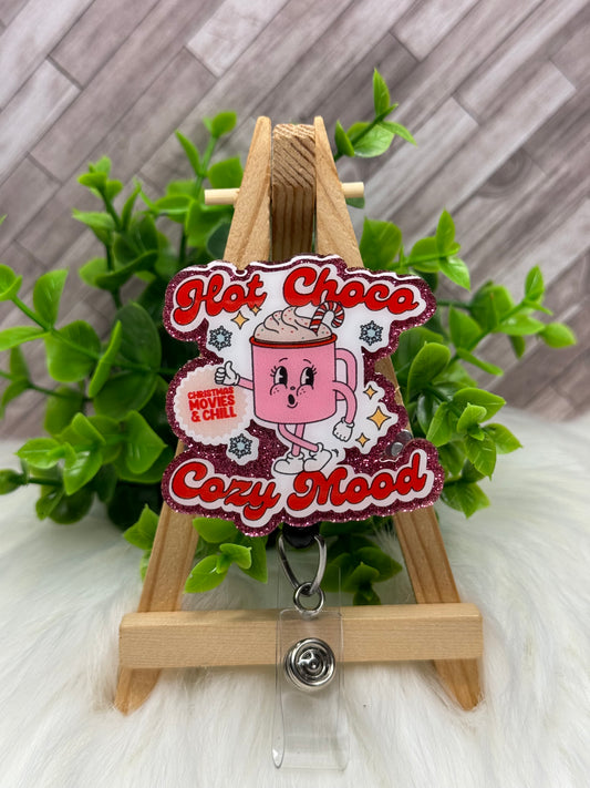 Vintage Hot Choco Cozy Mood Interchangeable Badge Topper