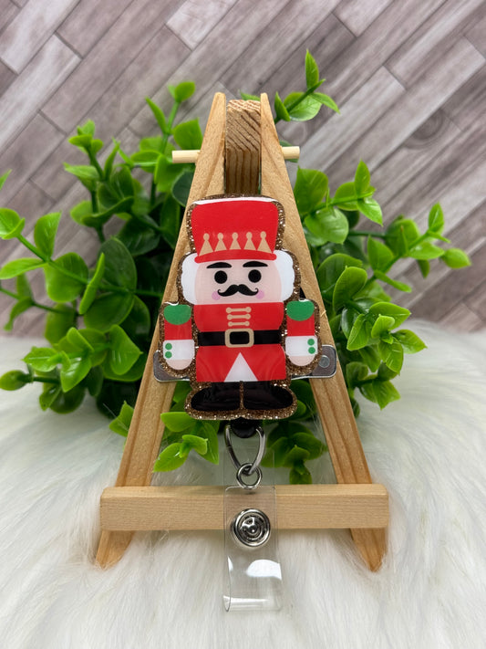 Cute Red Nutcracker Interchangeable Badge Topper