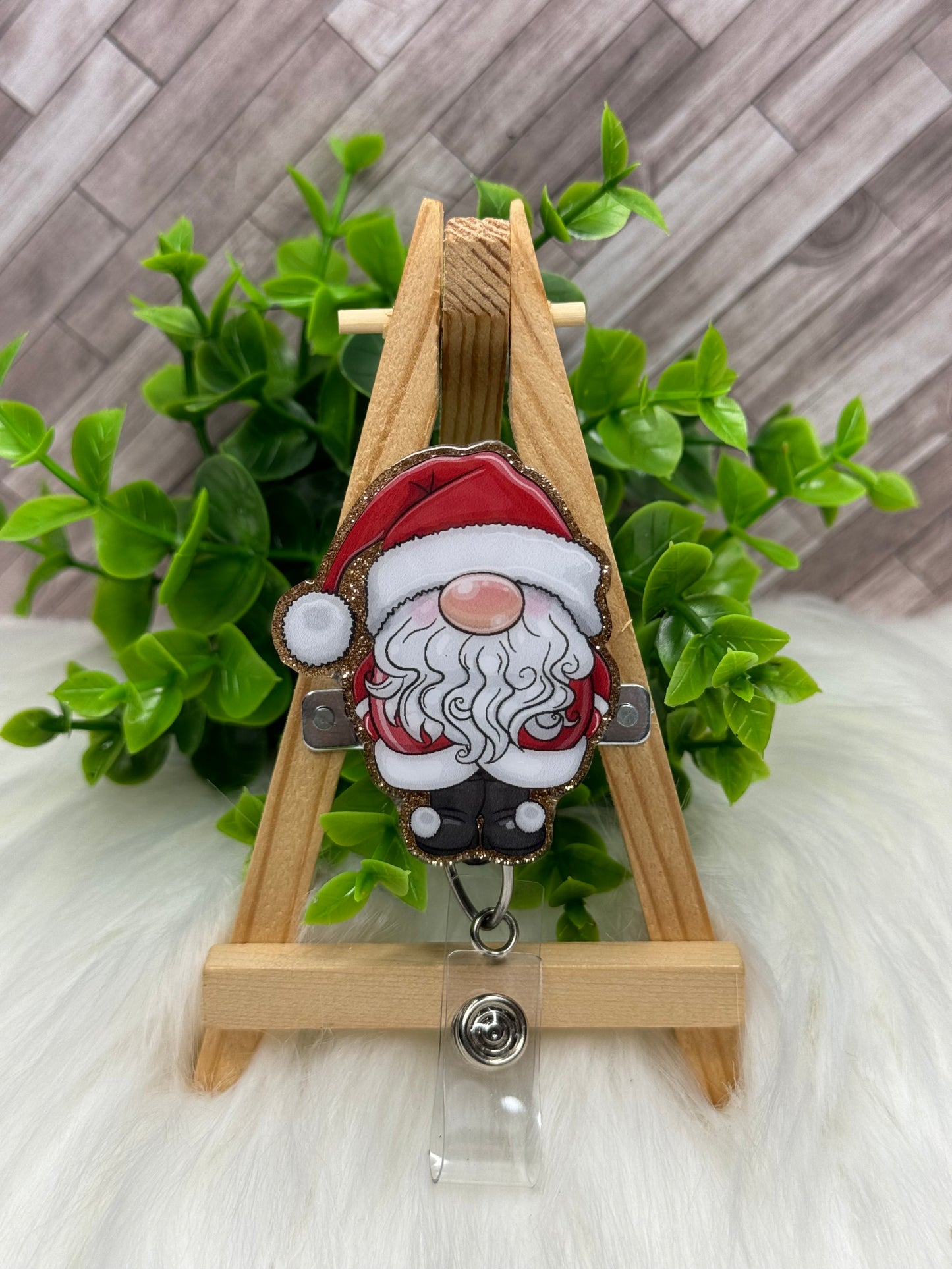 Santa Gnome Interchangeable Badge Topper
