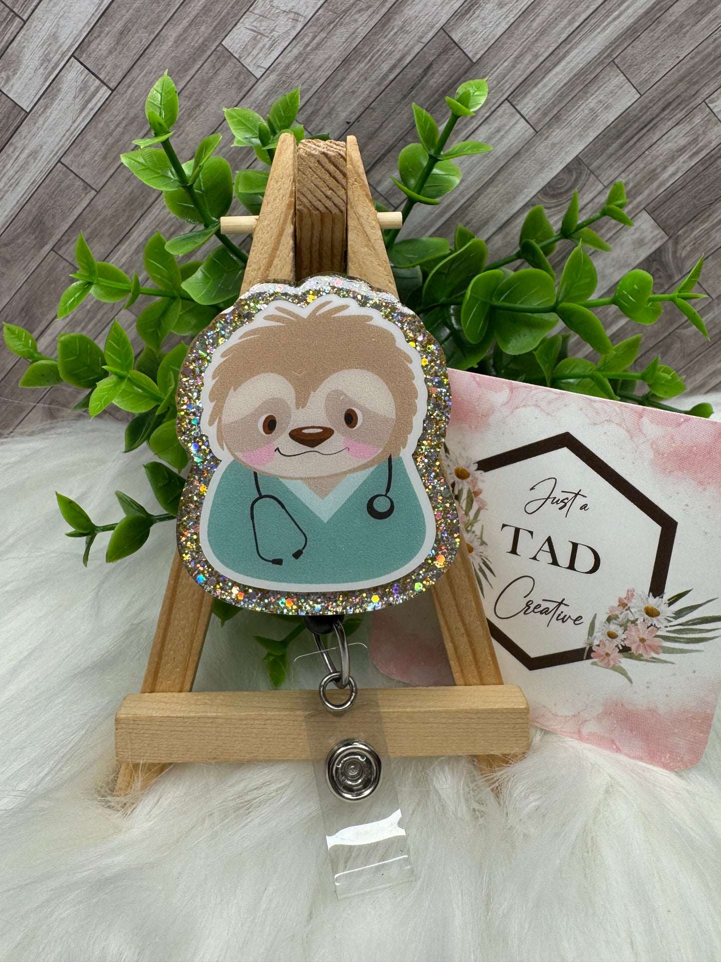 Sloth Nurse / Doctor Interchangeable Badge Toppers