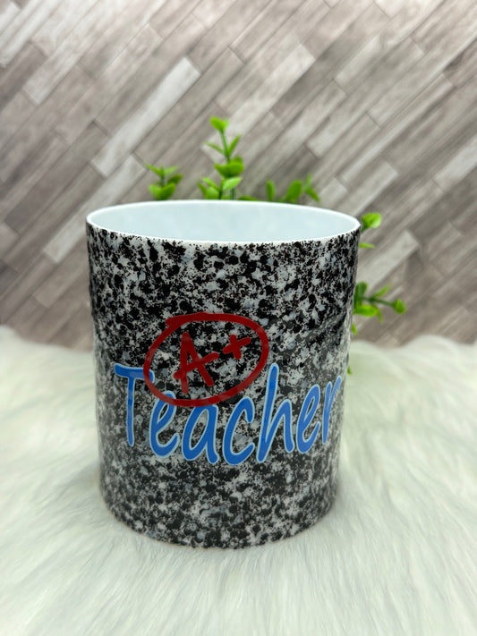 A+ Teacher Composition Glittered Pencil Cup Holder