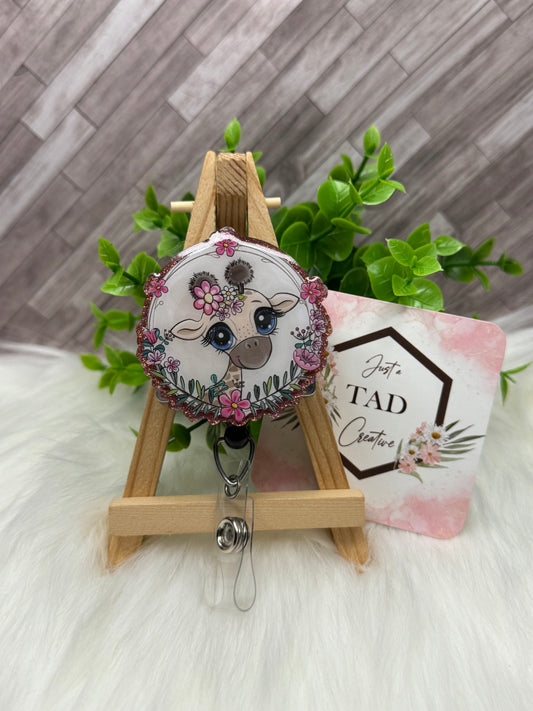 Cute Giraffe Interchangeable Badge Reel Topper