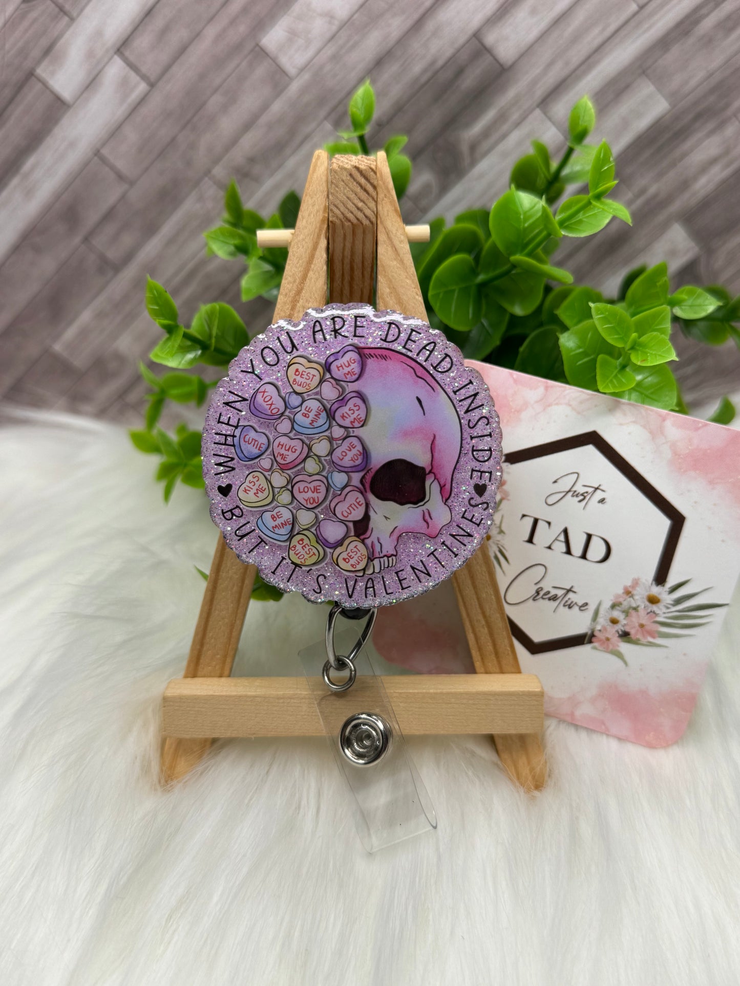 Dead Inside Valentine’s Interchangeable Badge Reel Topper