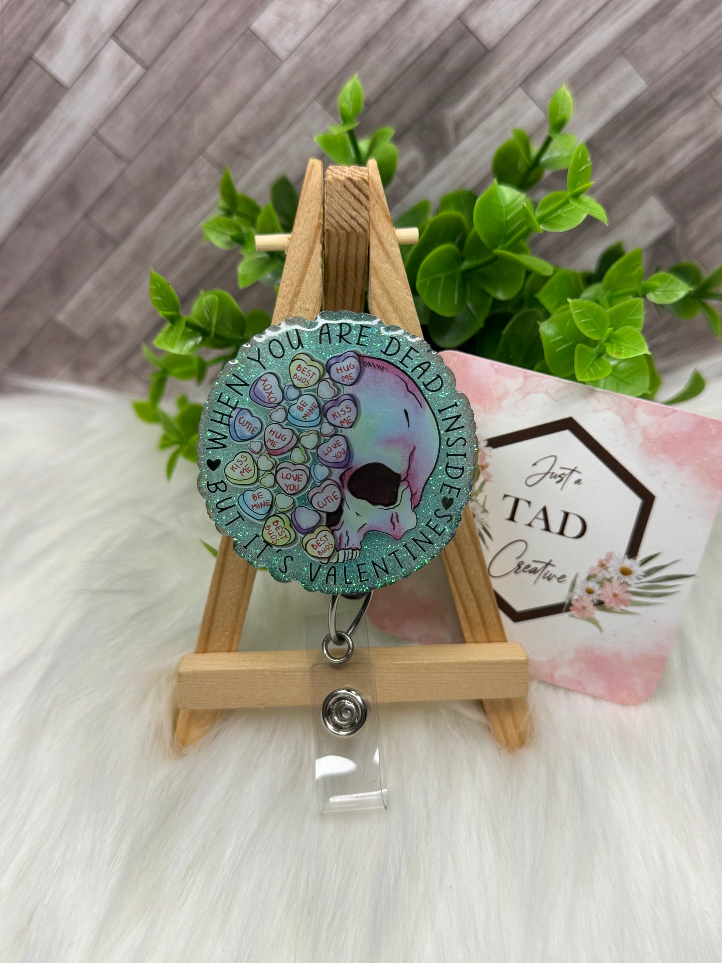 Dead Inside Valentine’s Interchangeable Badge Reel Topper