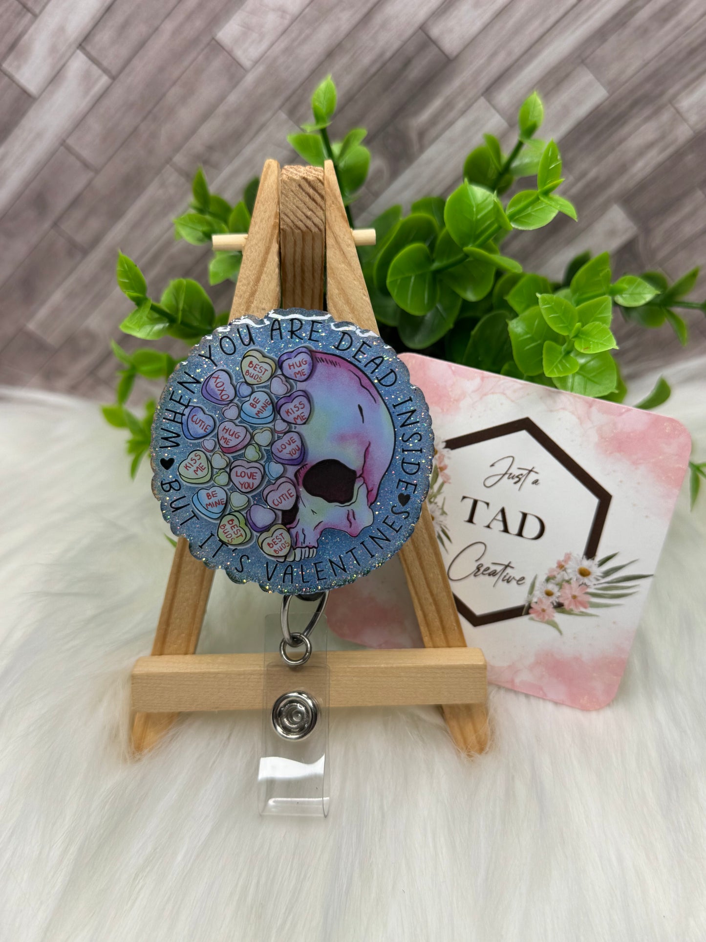 Dead Inside Valentine’s Interchangeable Badge Reel Topper