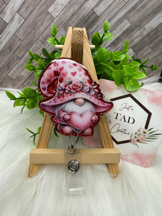 Heart Gnome Interchangeable Badge Reel Topper
