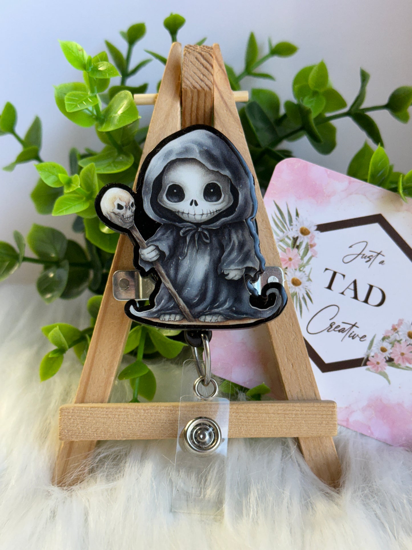 Grim Reaper Cloaked Skeleton Interchangeable Topper