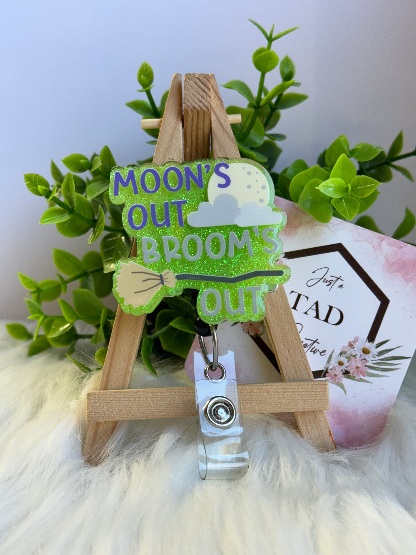 Moon's out Broom's out Interchangeable Badge Topper