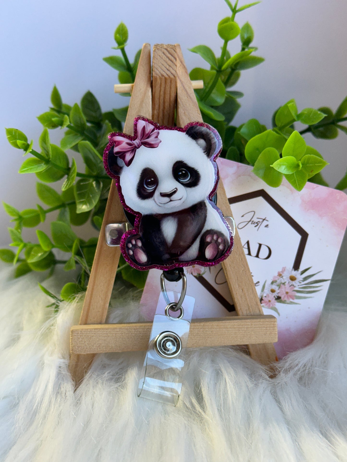 Cute Panda Bear Interchangeable Badge Topper