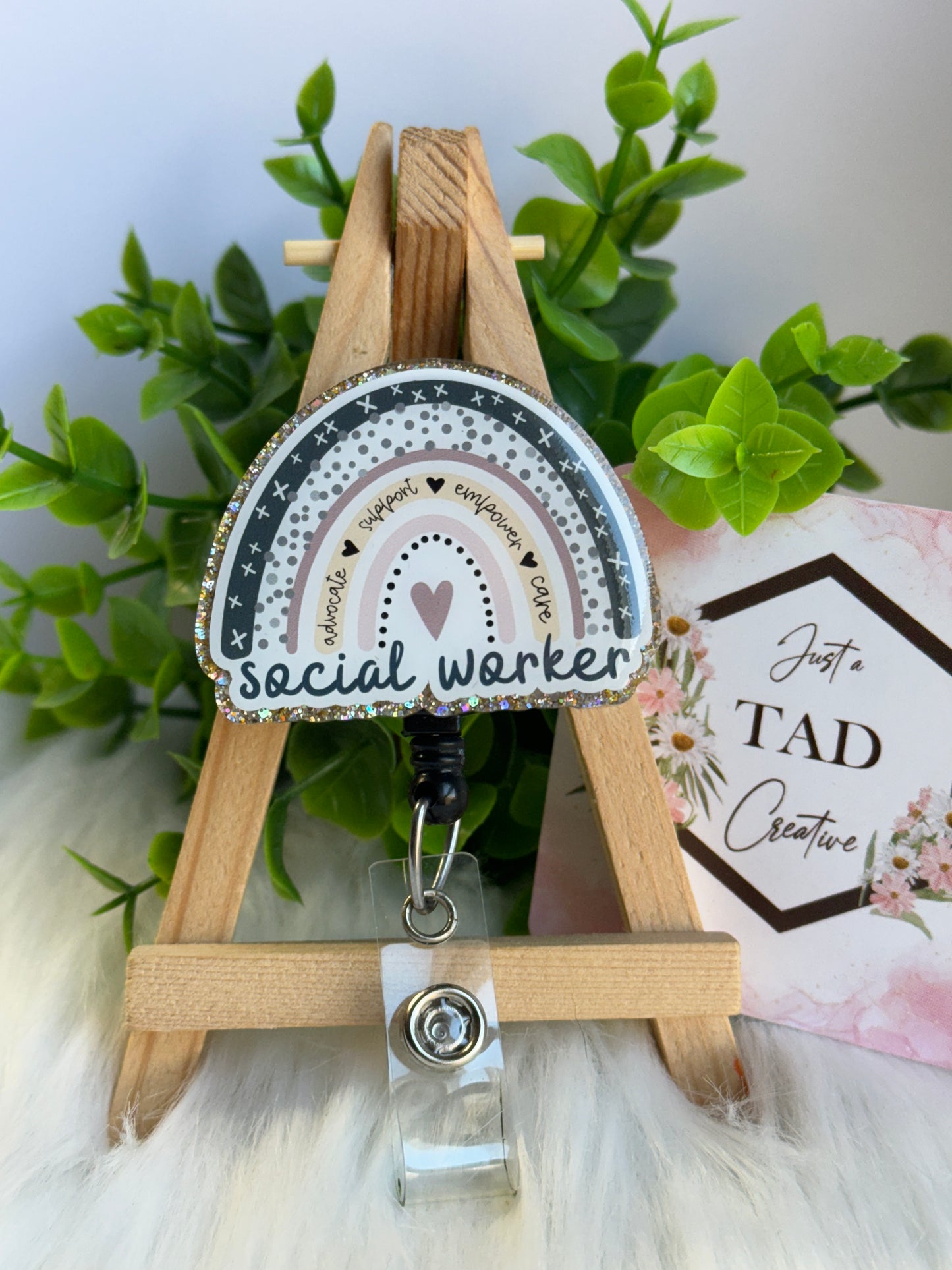 Social Worker Boho Rainbow Interchangeable Topper