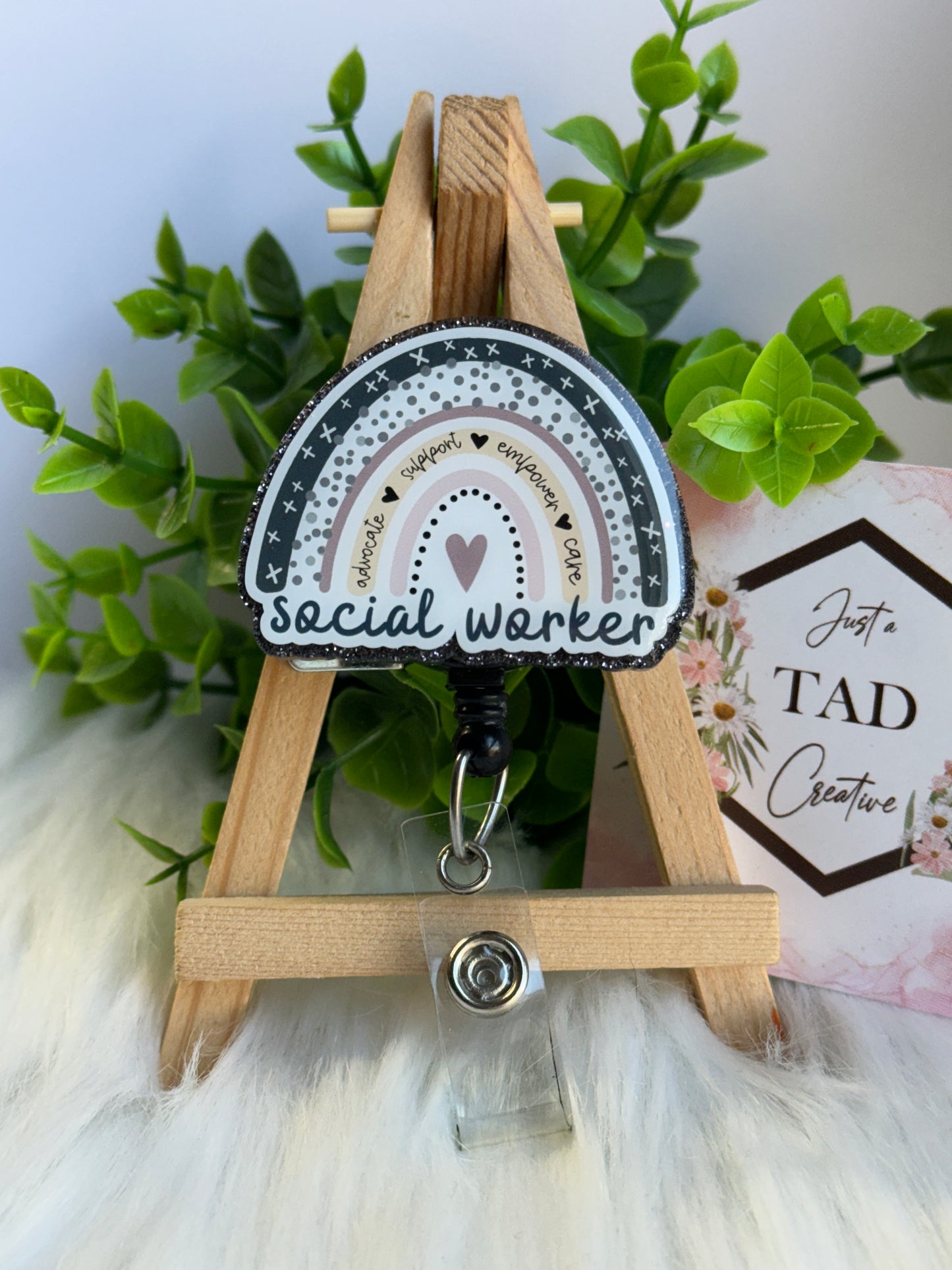Social Worker Boho Rainbow Interchangeable Topper