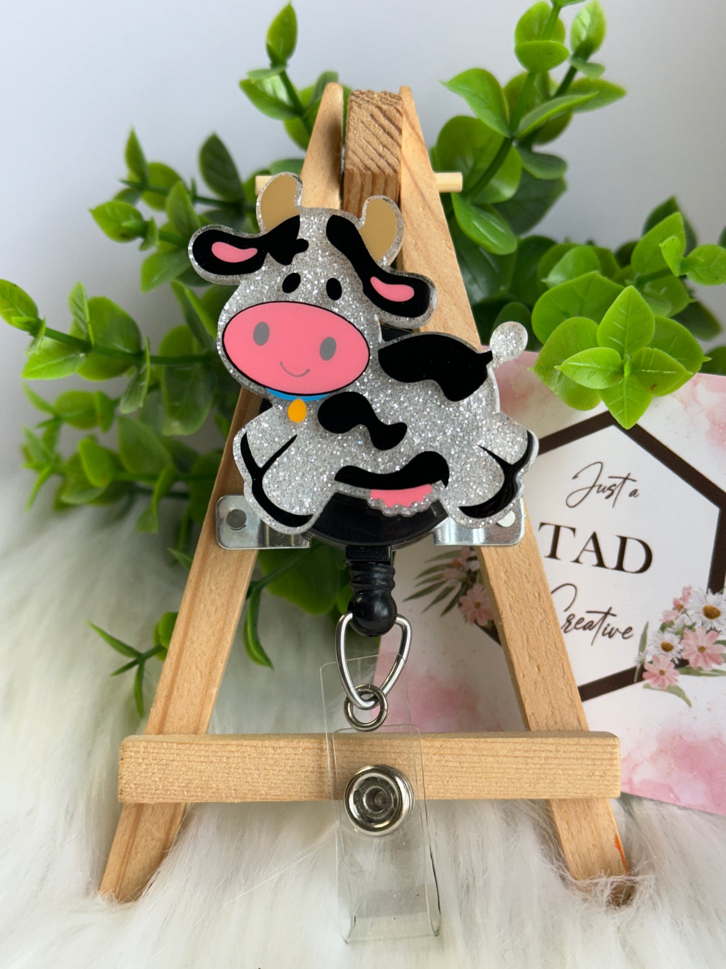 Jumping Cow Glittered Interchangeable Topper