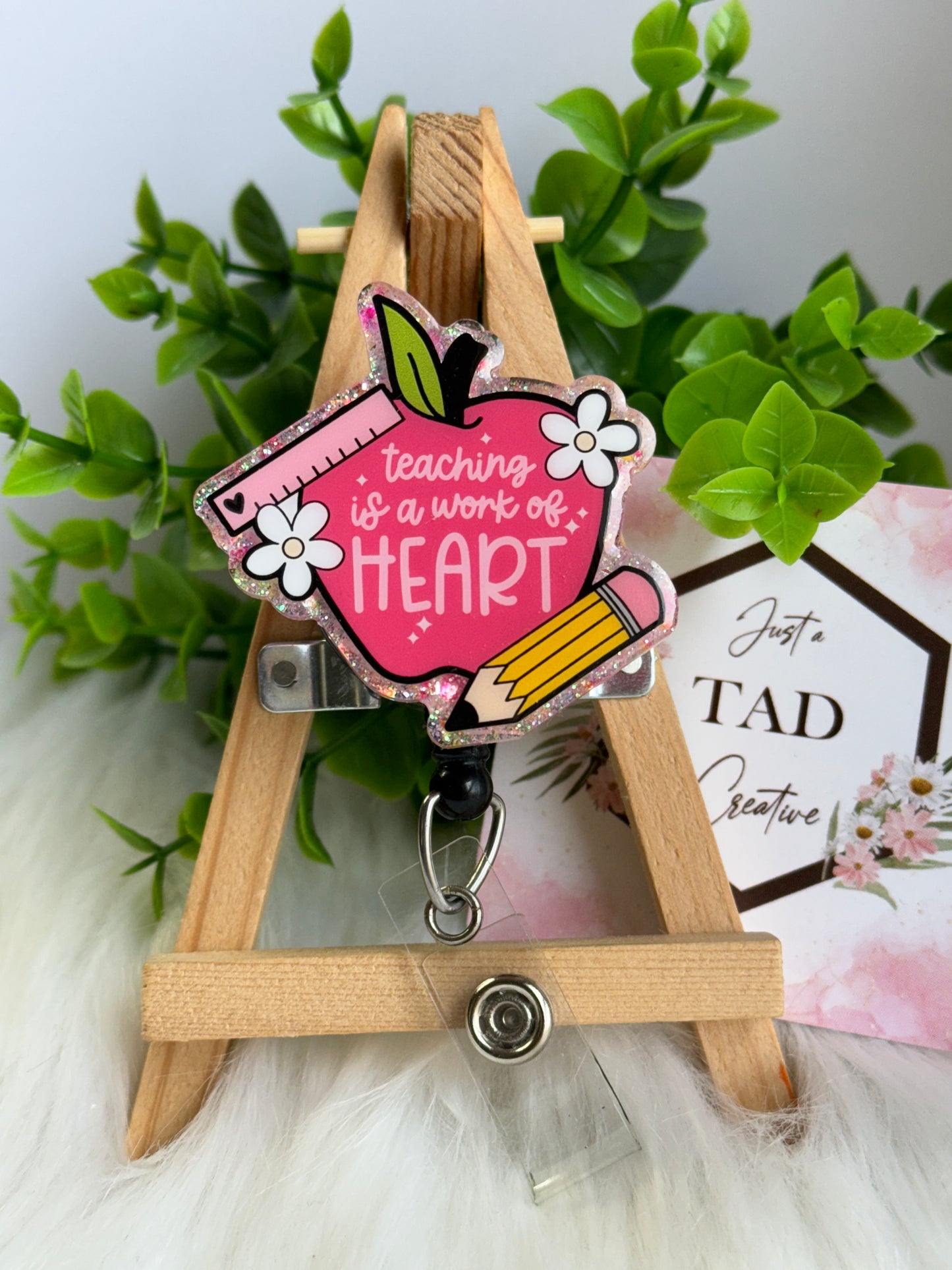 Teaching is a Work of Heart Apple Glittered Interchangeable Topper