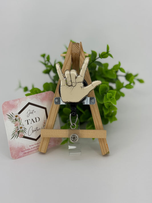 Valentine's ASL Love Sign Interchangeable Badge Topper