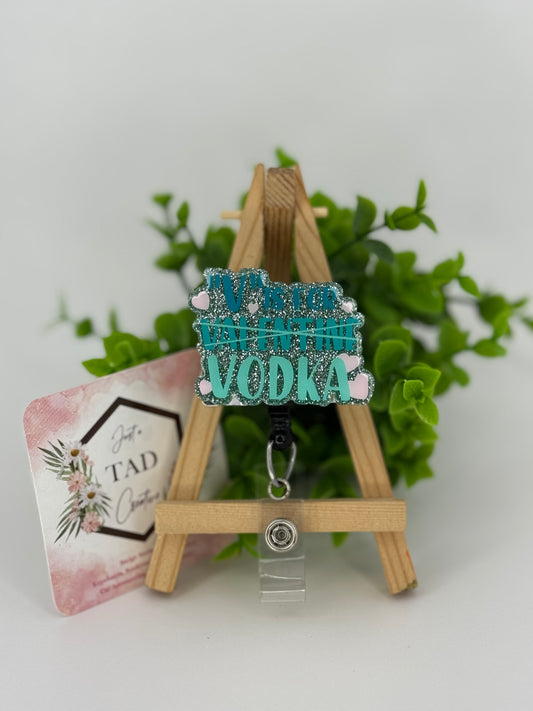 V is for Vodka Glittered Interchangeable Badge Topper