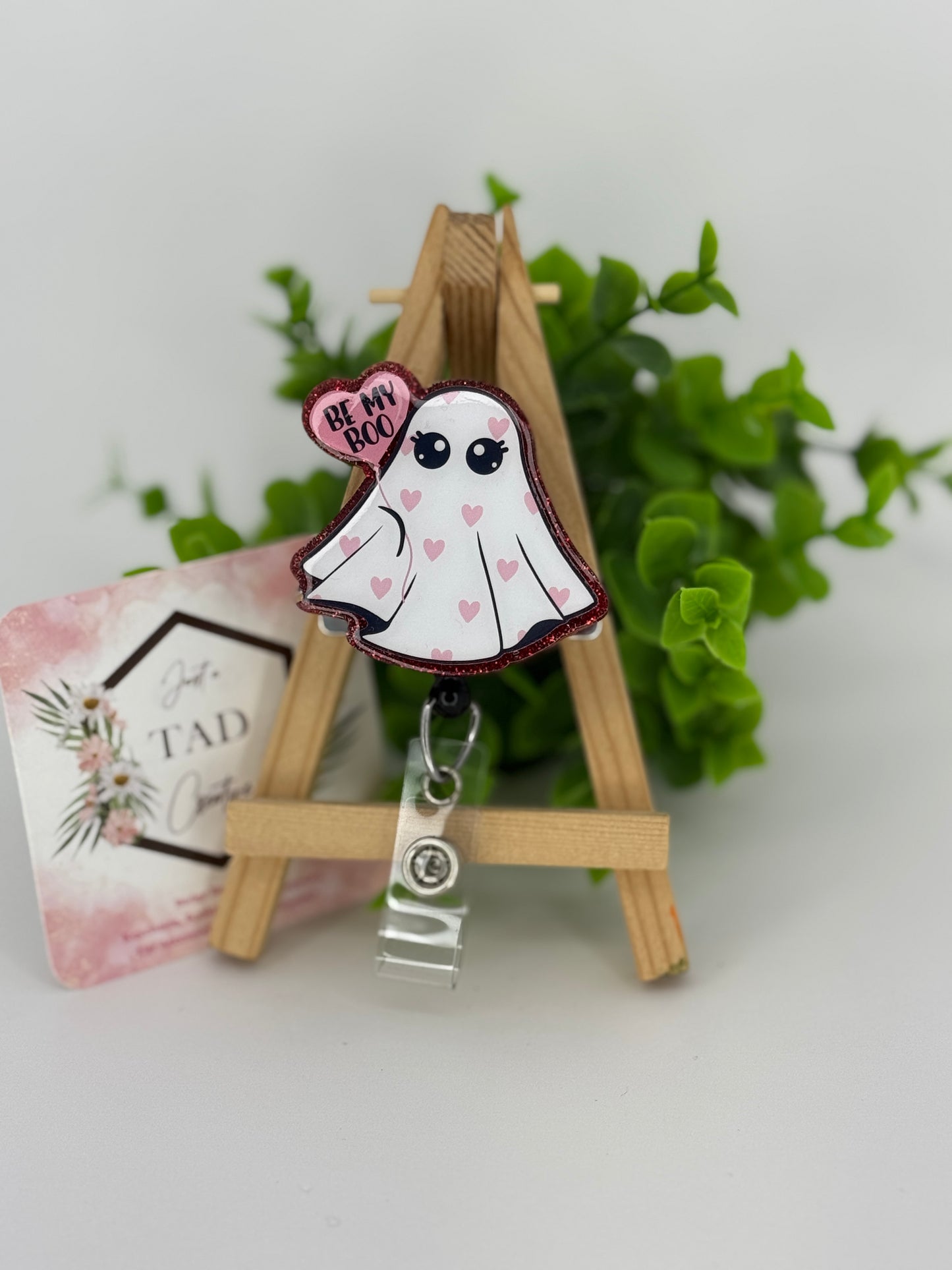 Be My BOO Ghost Valentine Interchangeable Badge Topper