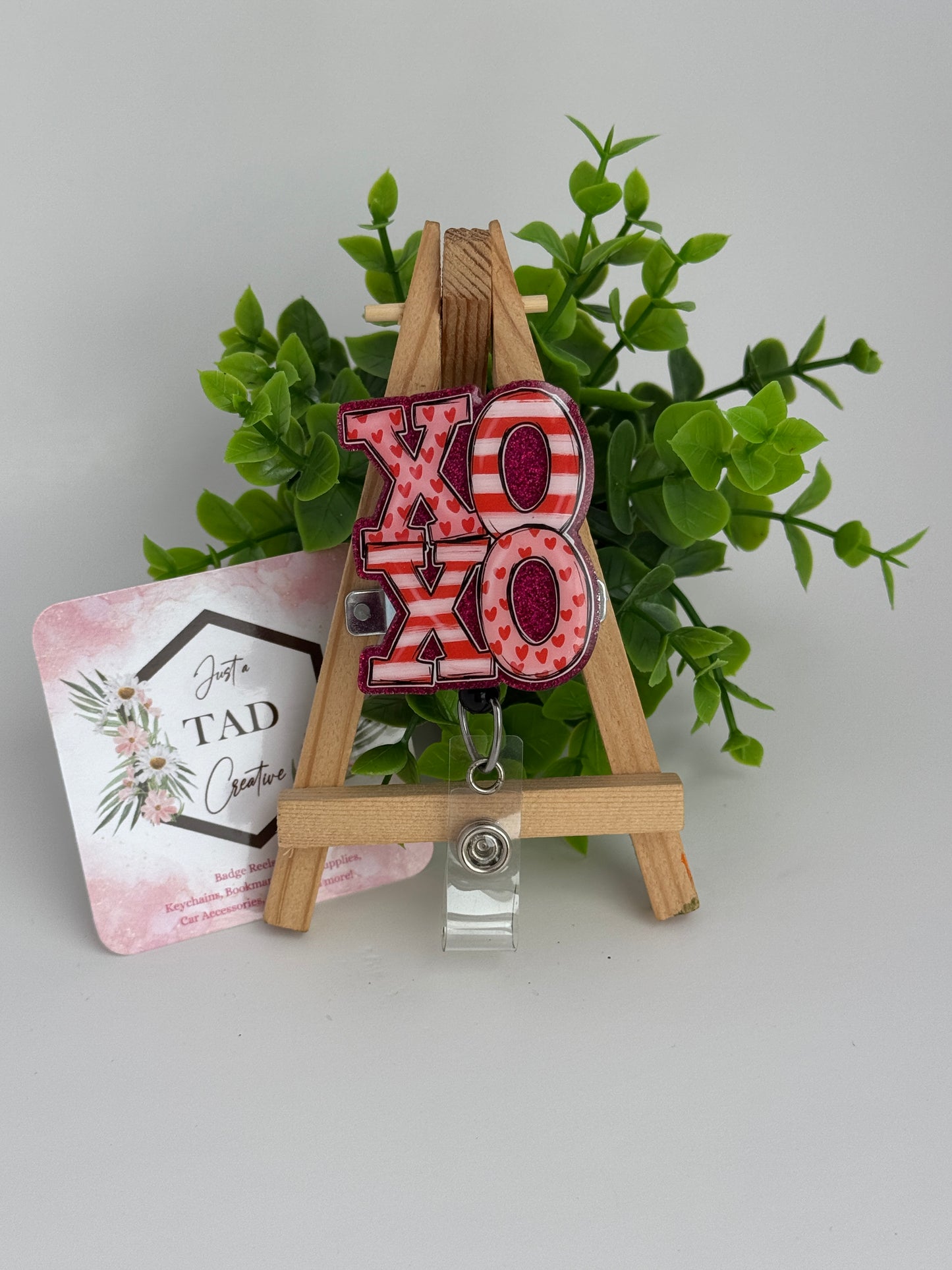 Patterned XOXO Interchangeable Badge Reel Topper