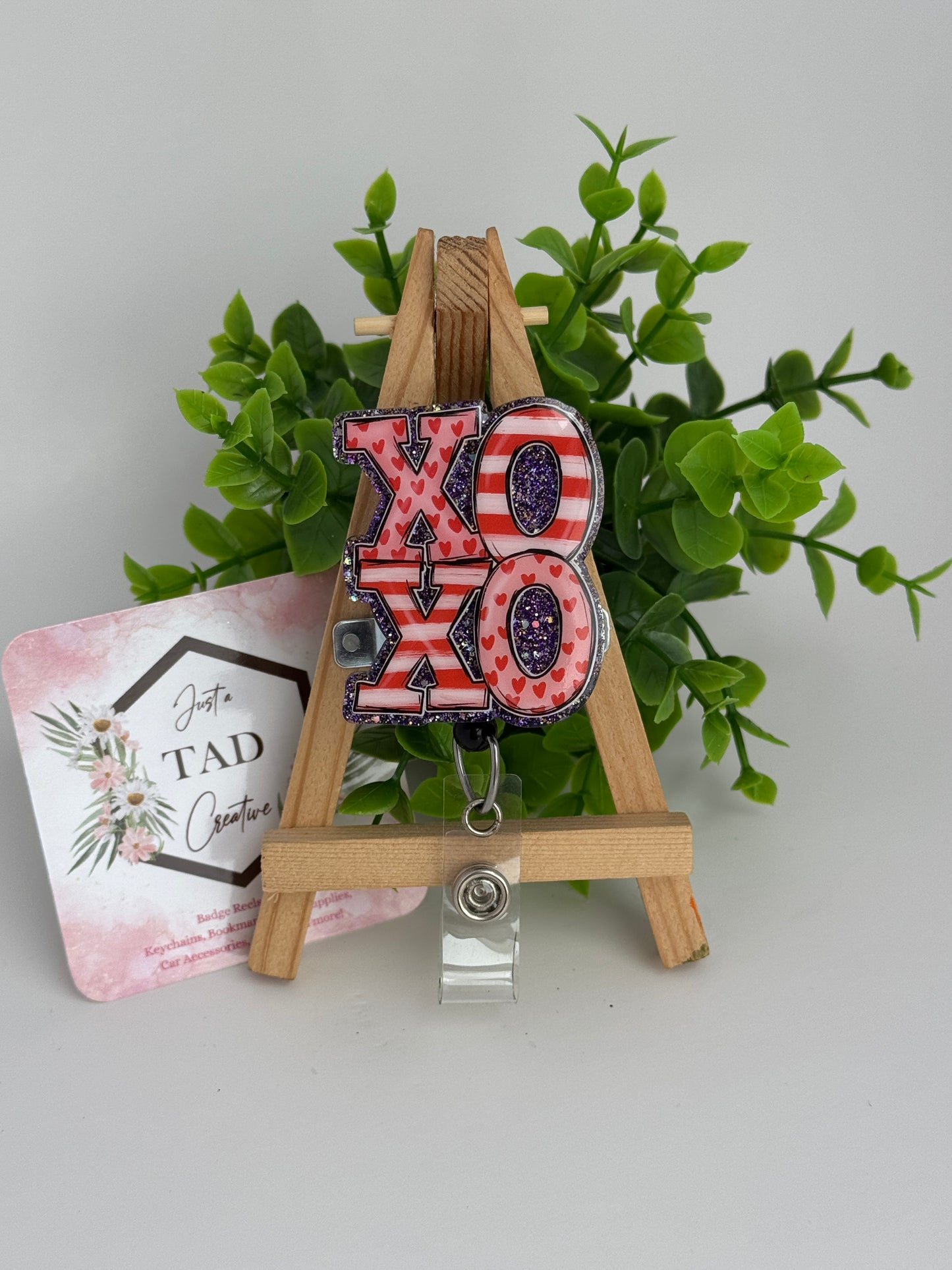 Patterned XOXO Interchangeable Badge Reel Topper