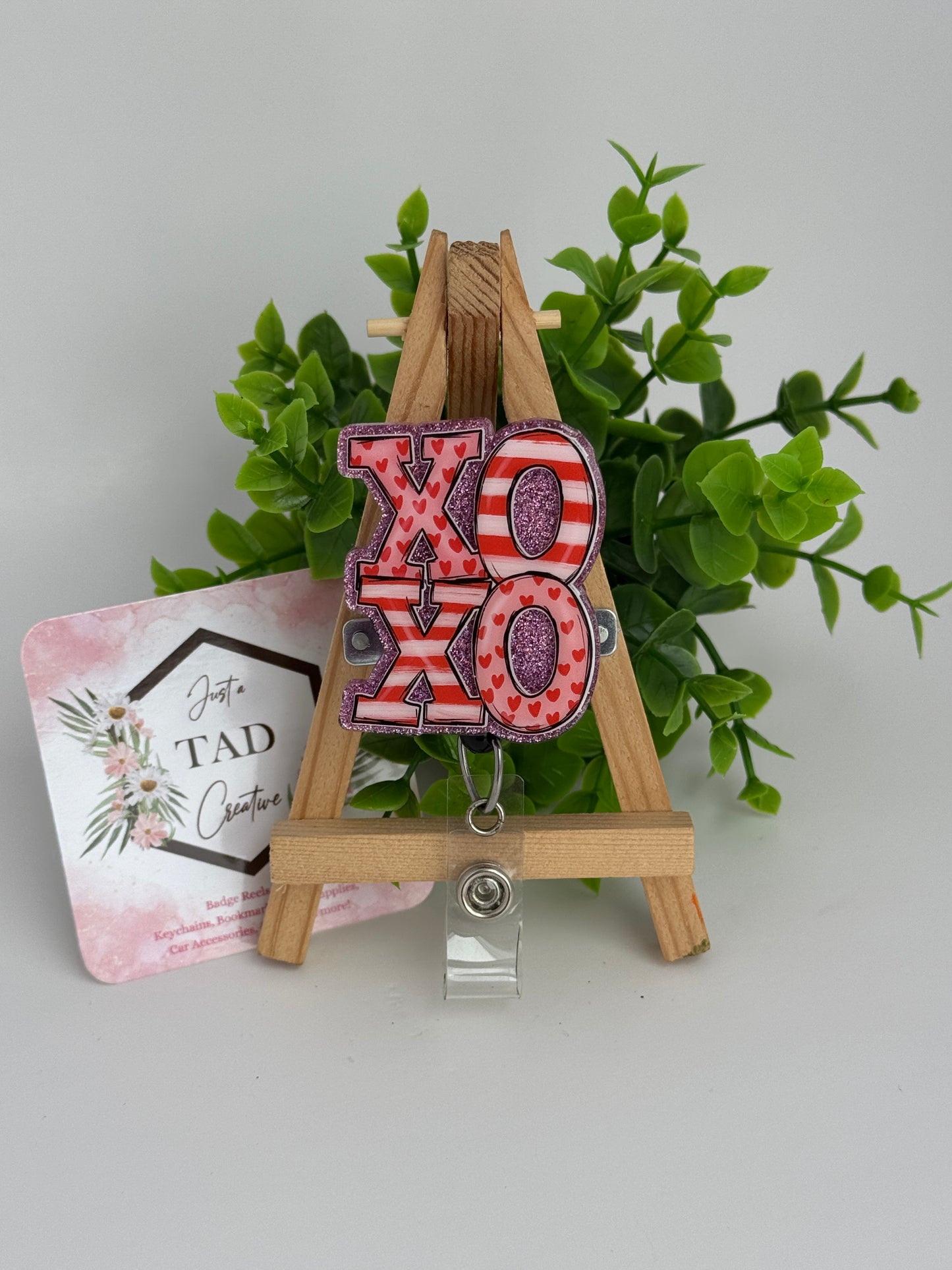 Patterned XOXO Interchangeable Badge Reel Topper