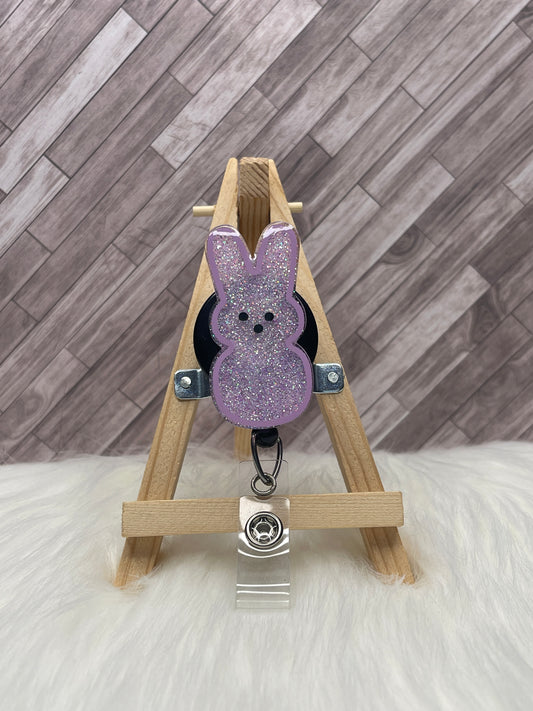 Sugary Bunny Glittered Interchangeable Badge Reel Topper