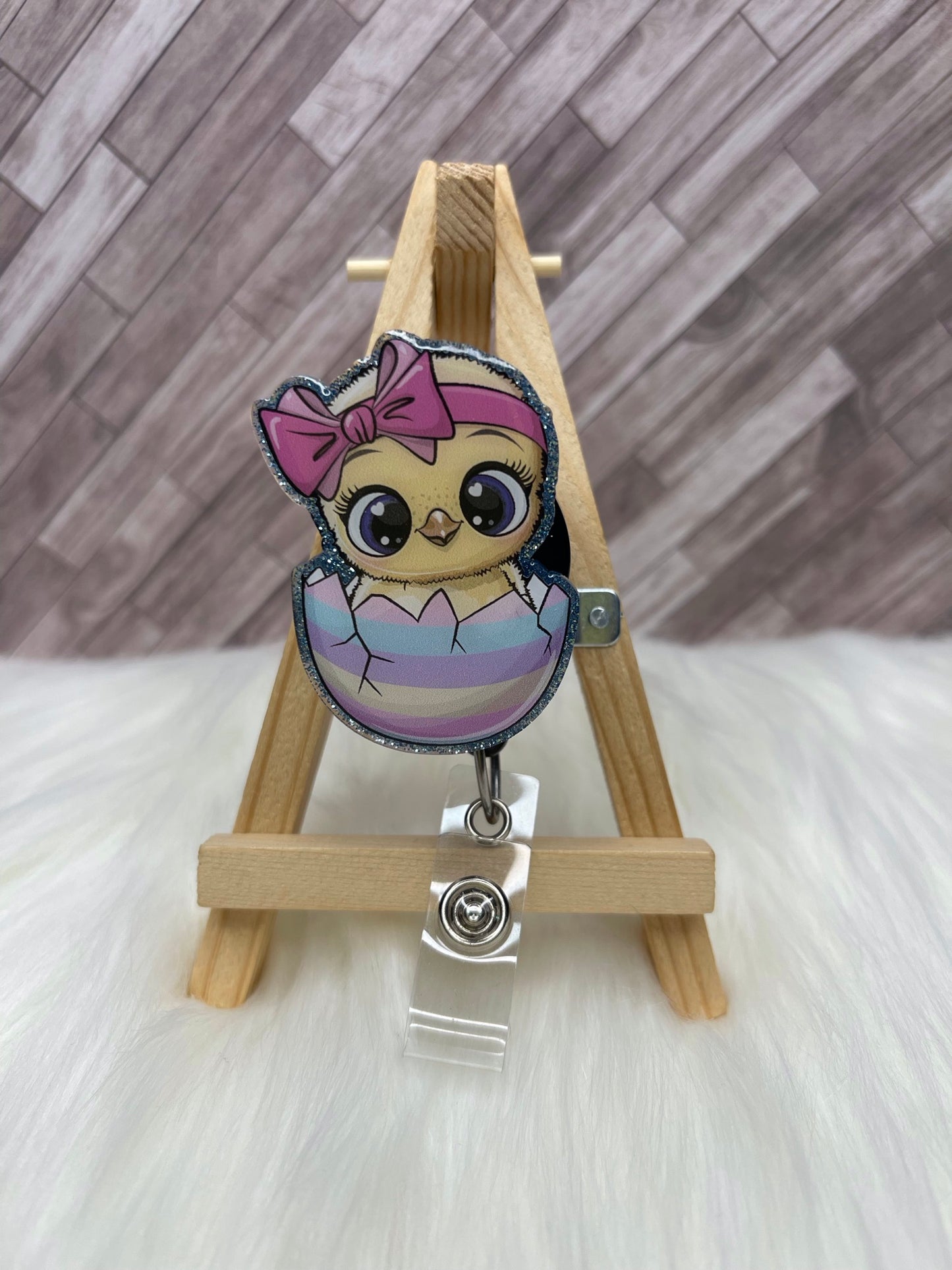 Chick in an Egg Interchangeable Badge Reel Topper