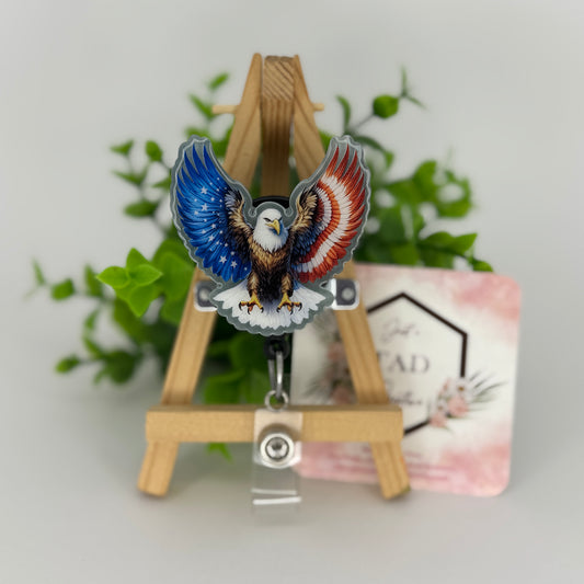 American Flag Eagle Patriotic Interchangeable Badge Topper