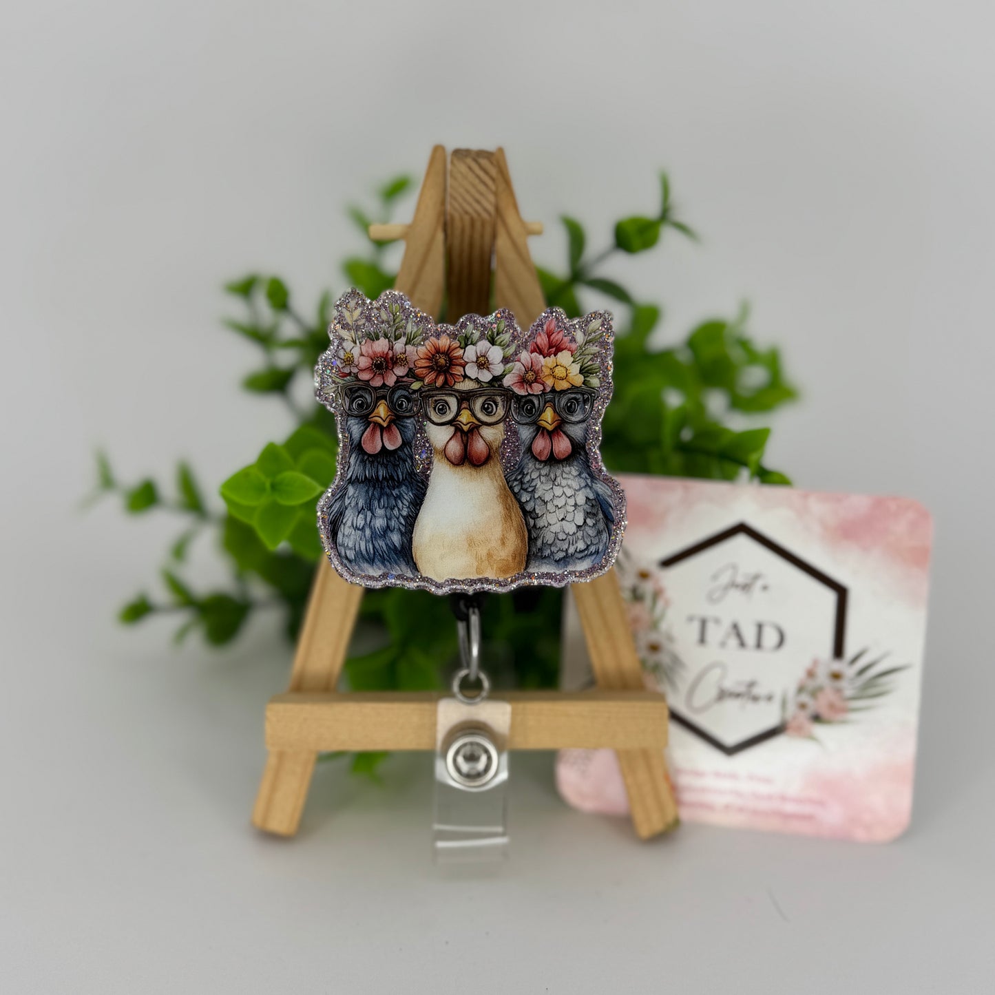 Chicken Trio Interchangeable Badge Topper