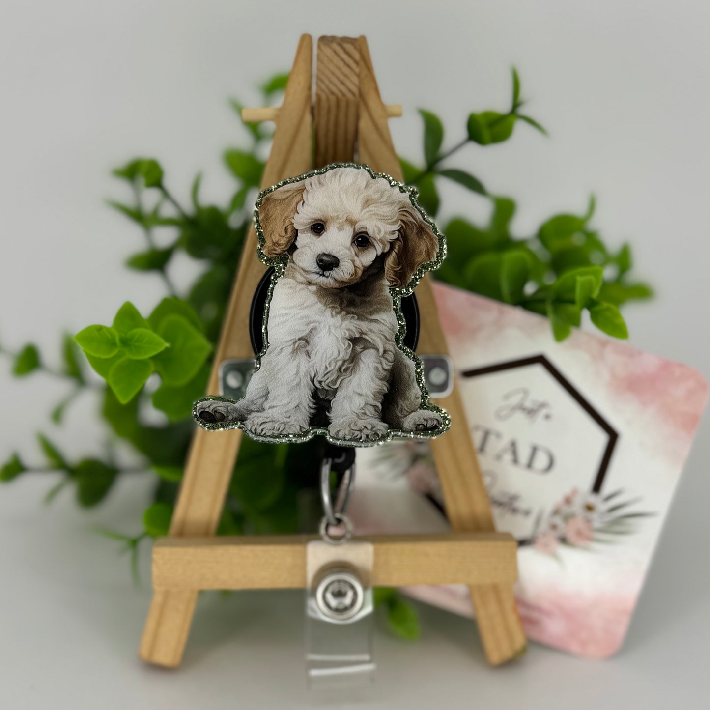 Golden Doodle Interchangeable Badge Reel Topper