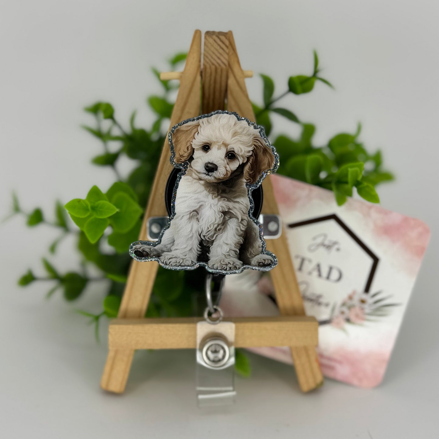 Golden Doodle Interchangeable Badge Reel Topper