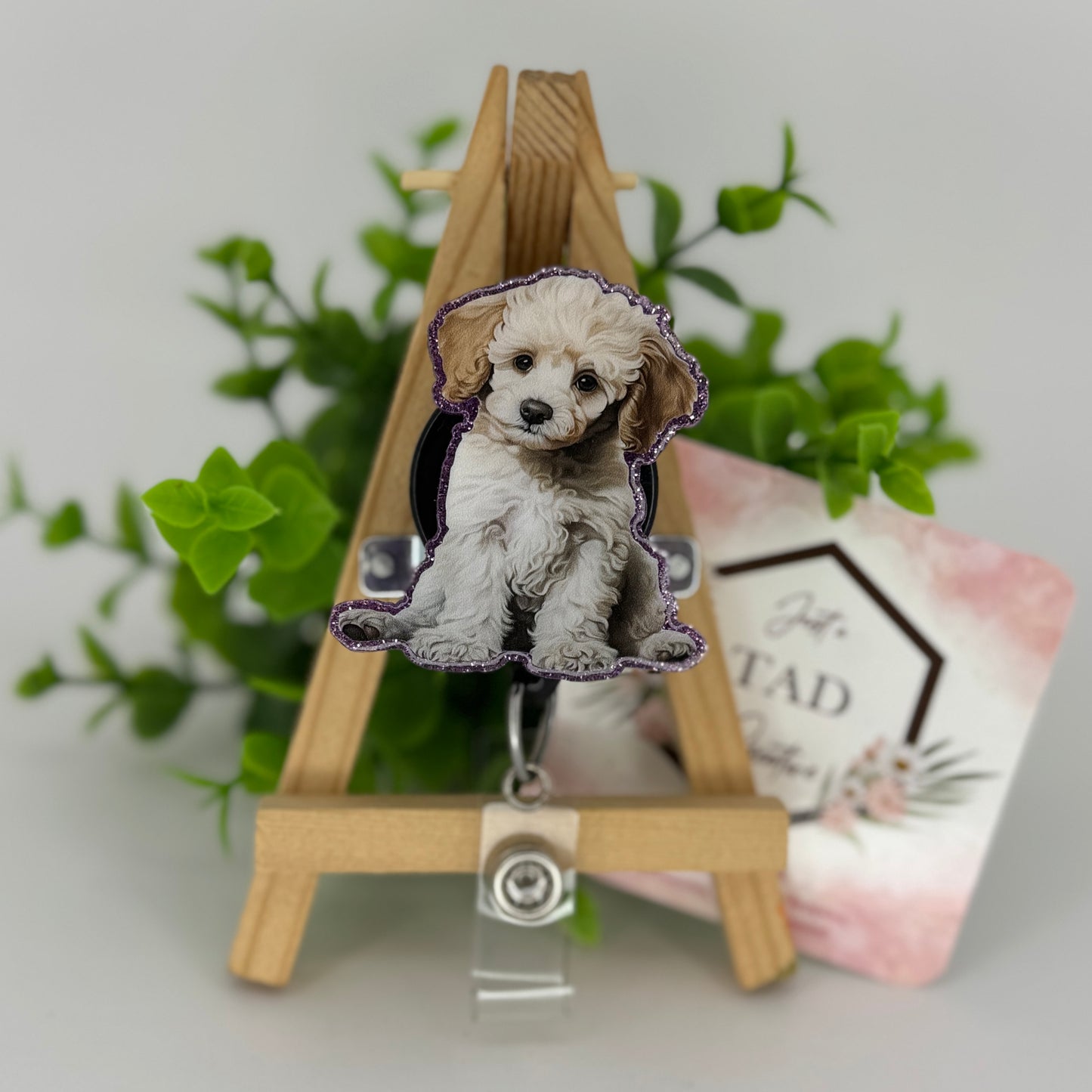 Golden Doodle Interchangeable Badge Reel Topper