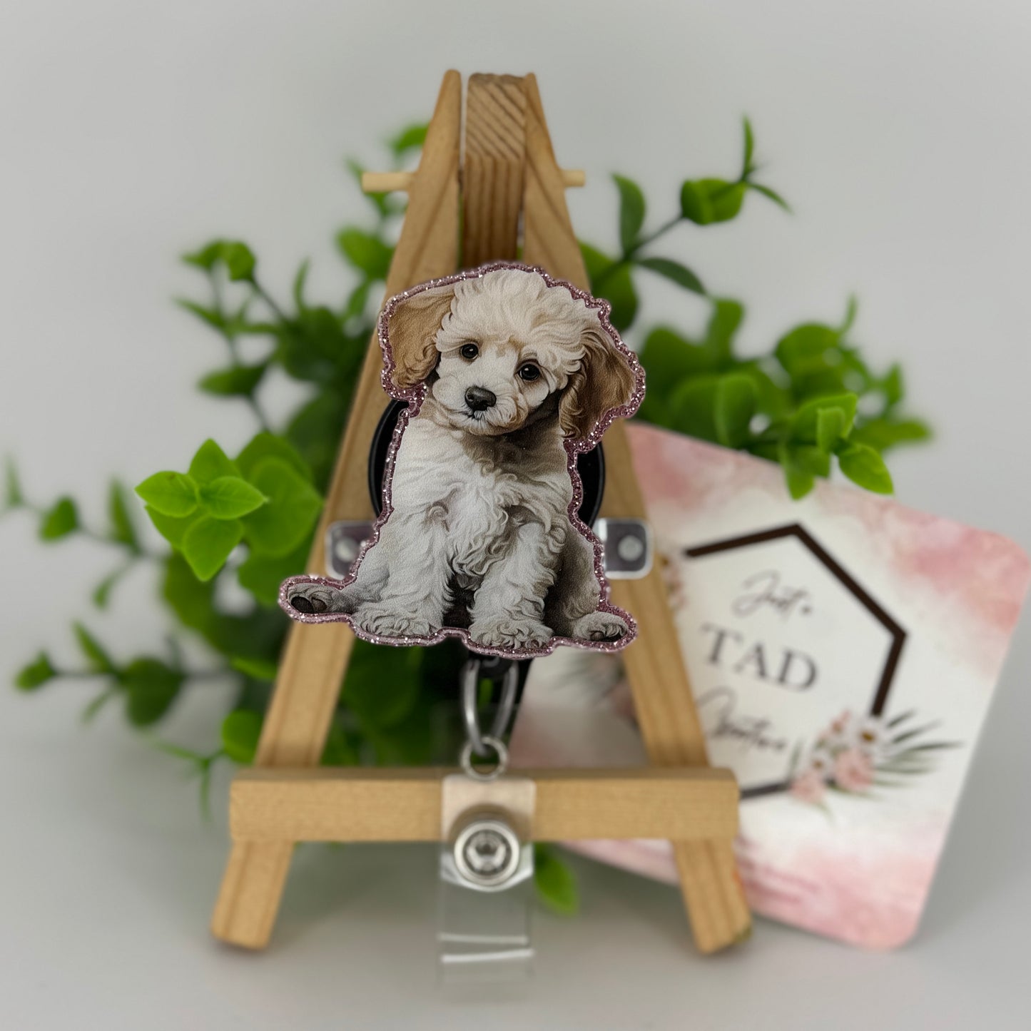 Golden Doodle Interchangeable Badge Reel Topper