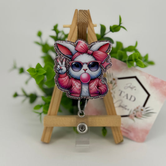 Bubblegum Bunny Interchangeable Badge Topper