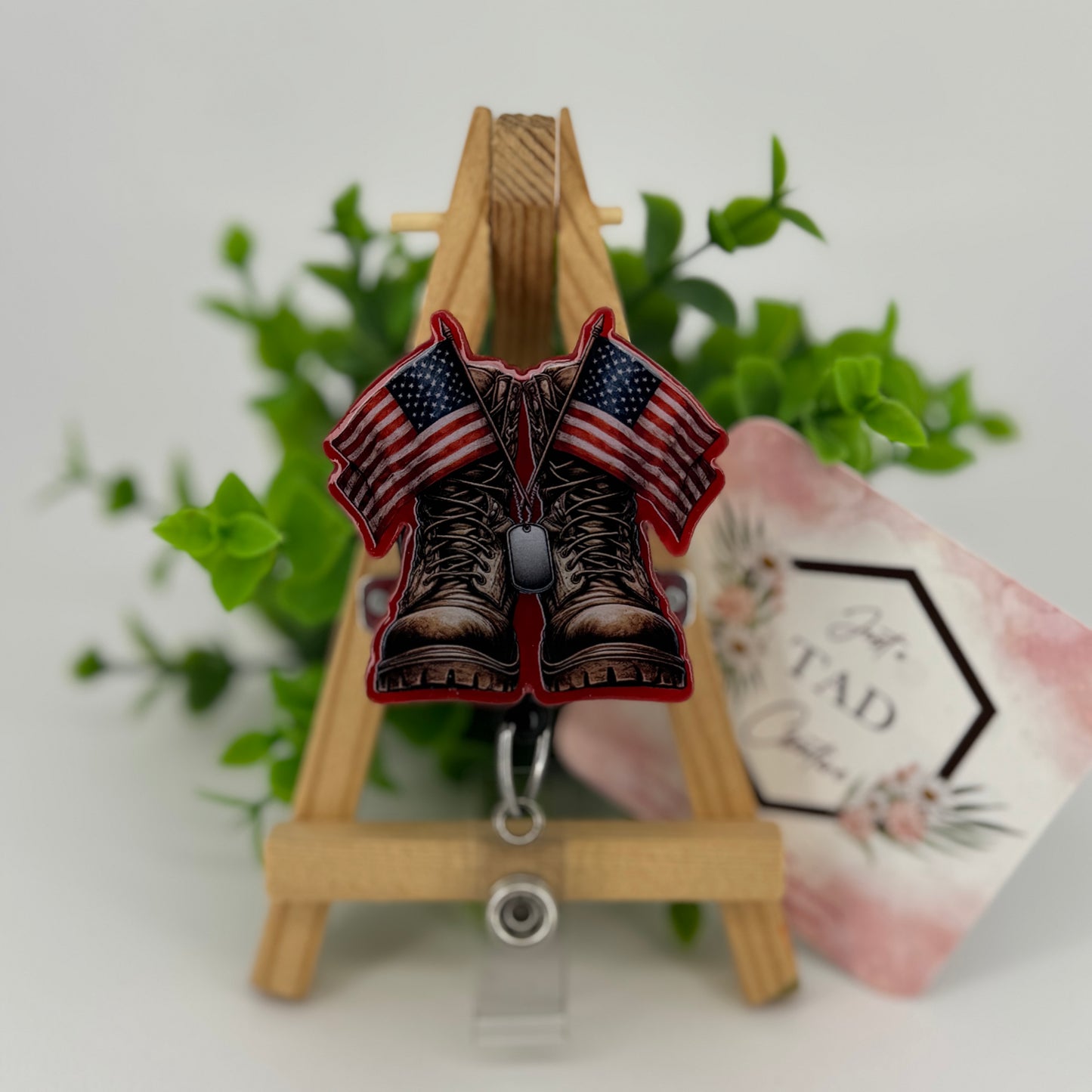 Combat Boots & American Flags Interchangeable Badge Topper