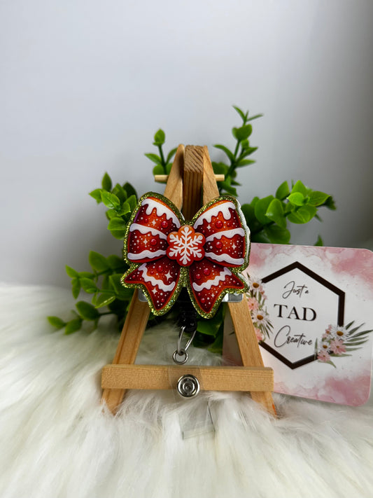 Gingerbread Cookie Christmas Bow Interchangeable Topper