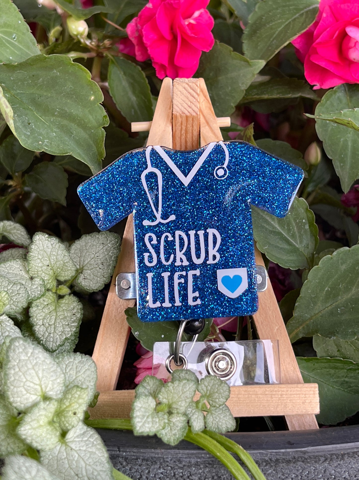Scrub Life Scrub Top Interchangeable Badge Reel Topper