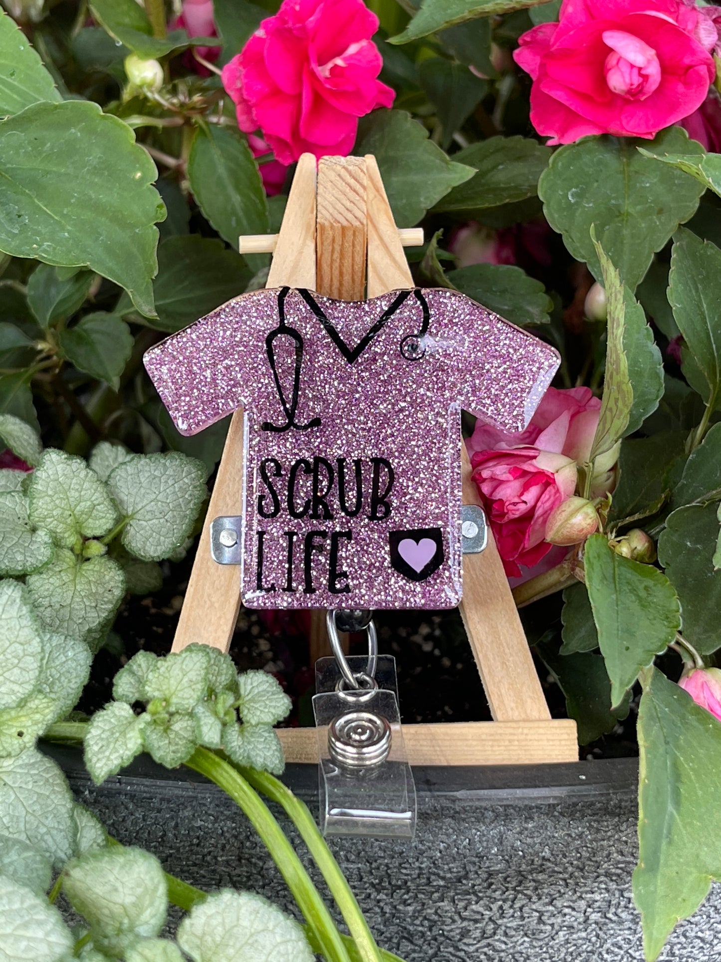 Scrub Life Scrub Top Interchangeable Badge Reel Topper